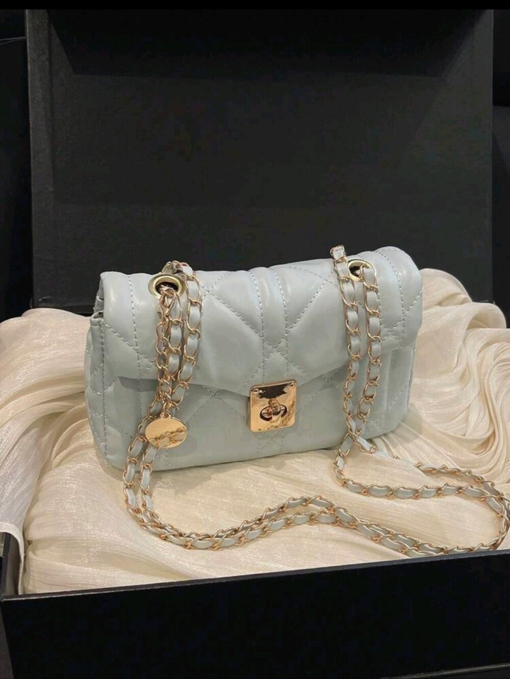 BRAND NEW ** Quilted Light Blue Chain Shoulder Bag